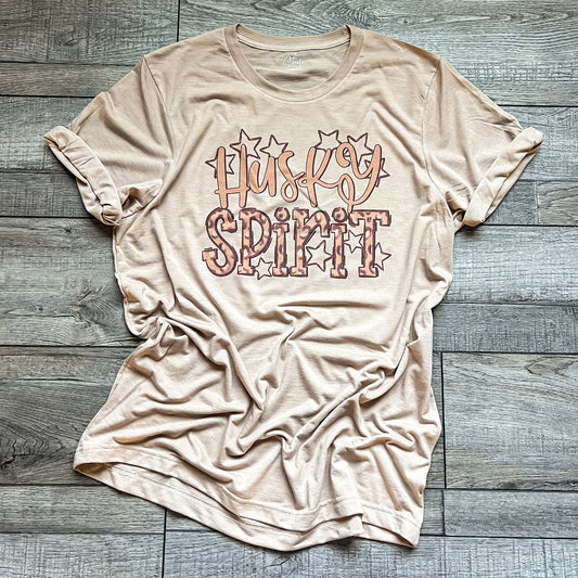 Husky Spirt Tee- Tan