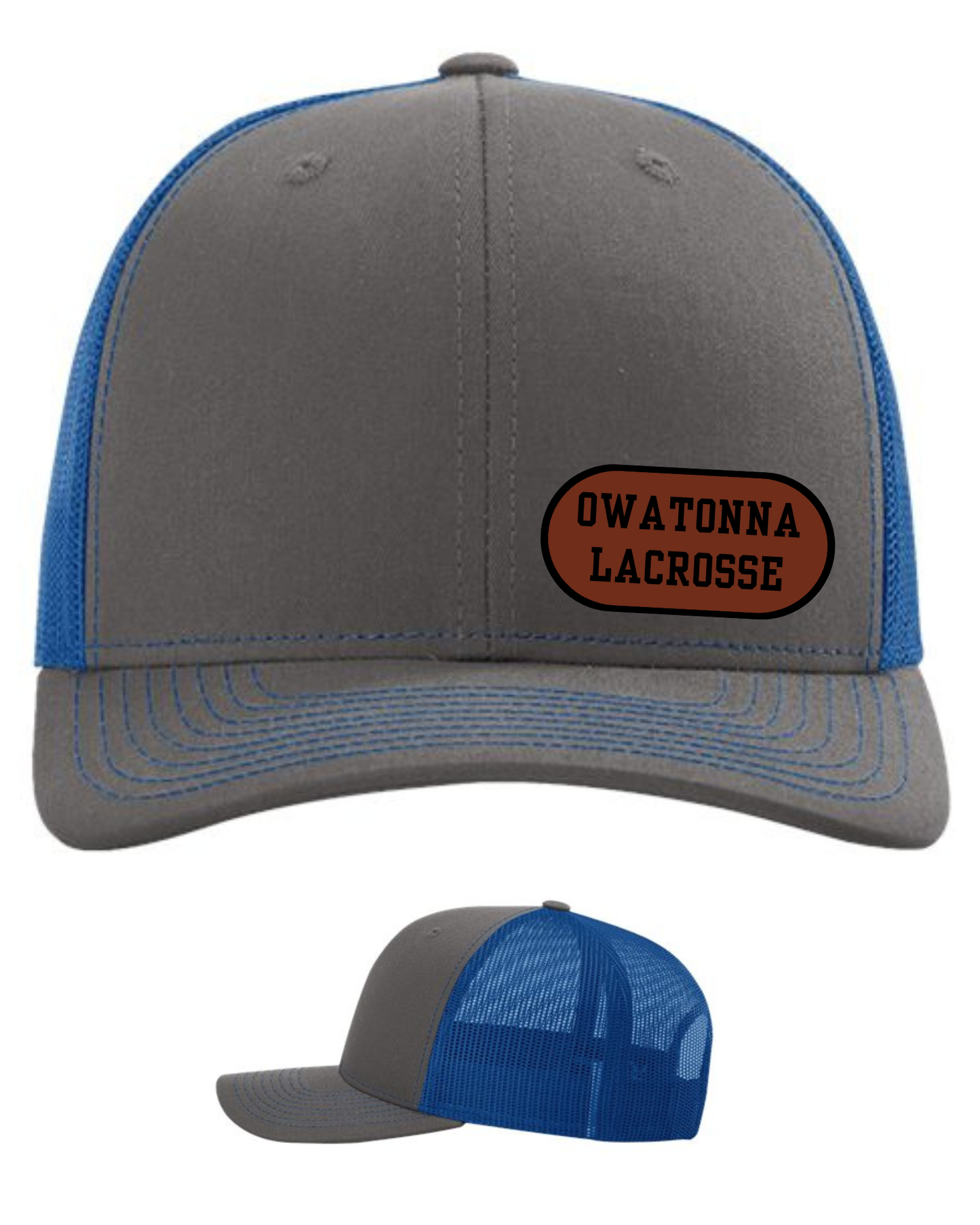 Owatonna Lacrosse Leather Patch Trucker Hat- 2 colors