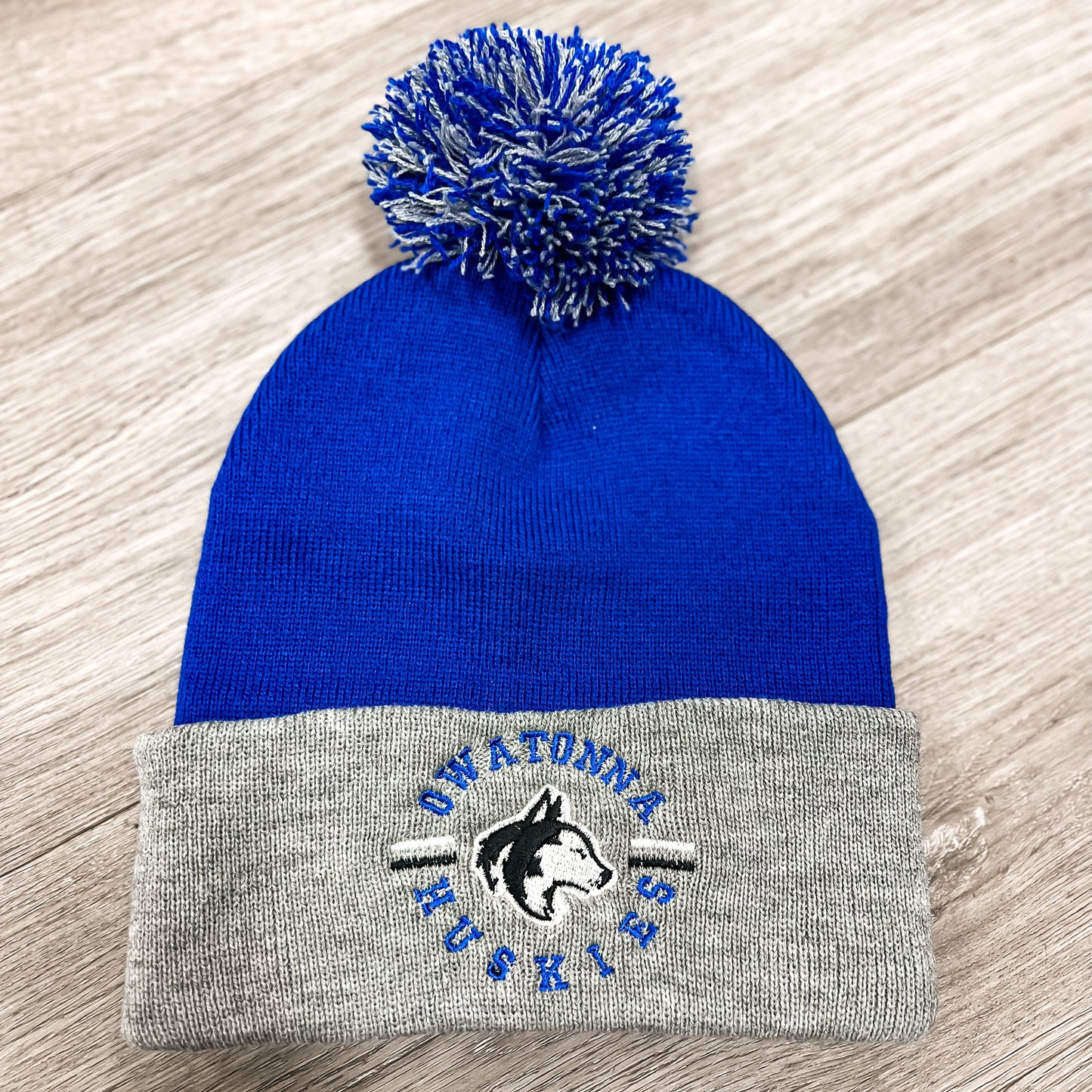 Owatonna Huskies Pom Beanie