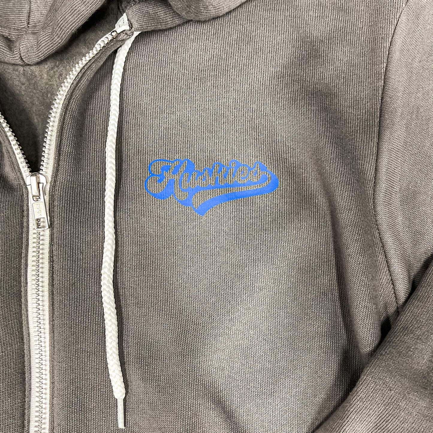 Vintage Huskies Full Zip Hoodie- Grey