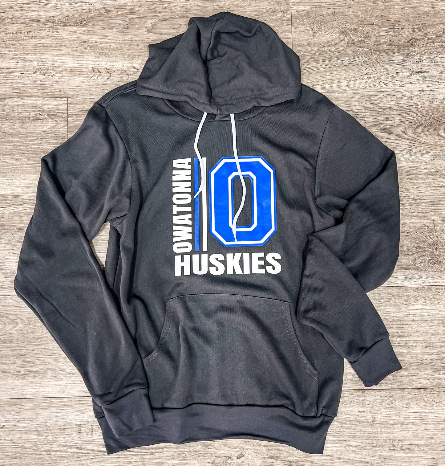 Huskies Square Hoodie- Dark Grey
