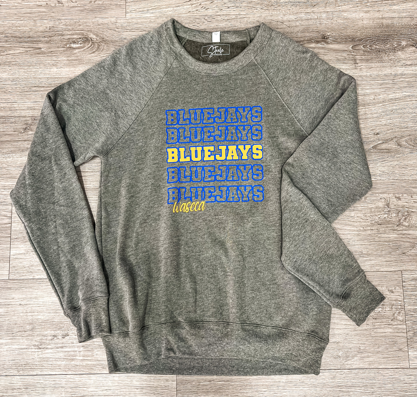 Blue Jays on Repeat Crew- Grey