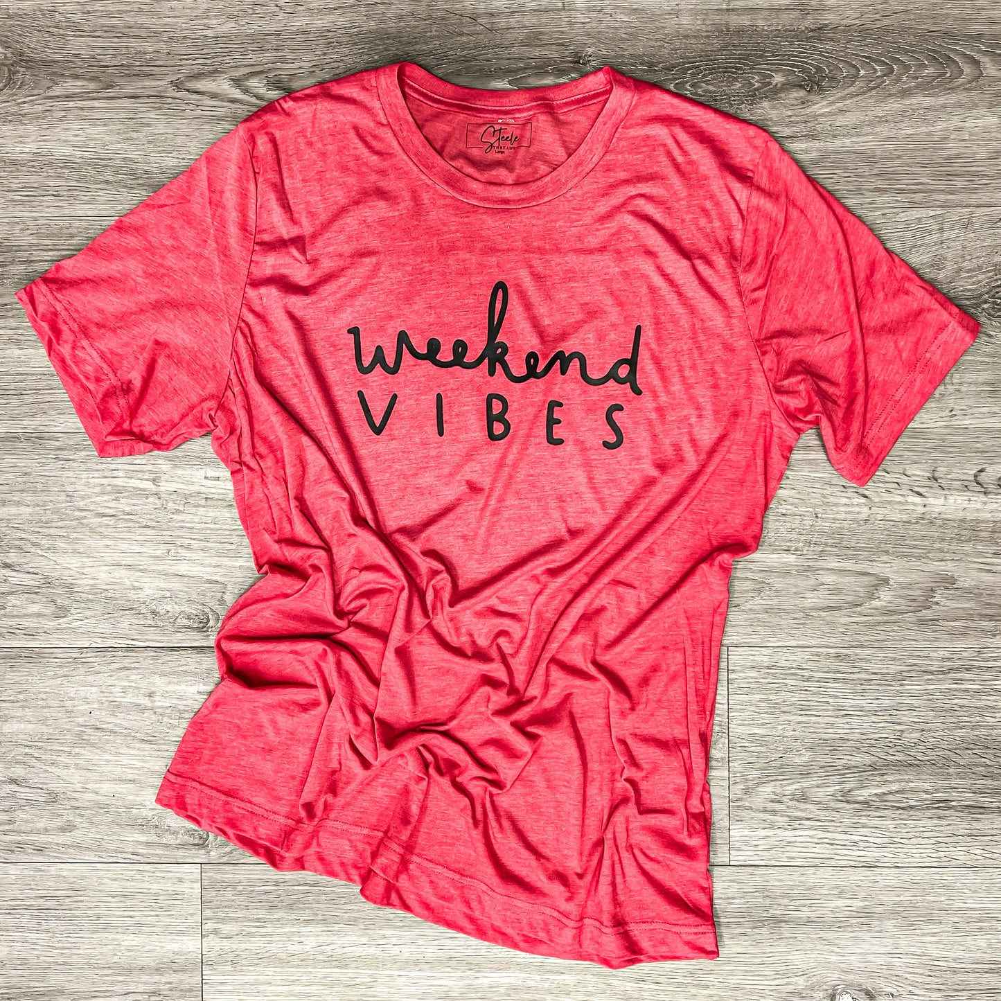 Weekend Vibes Tee- Red
