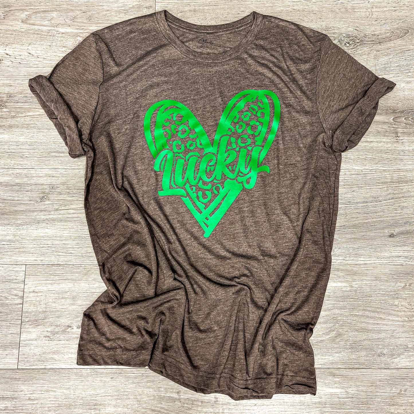 Lucky Heart Tee- Mocha