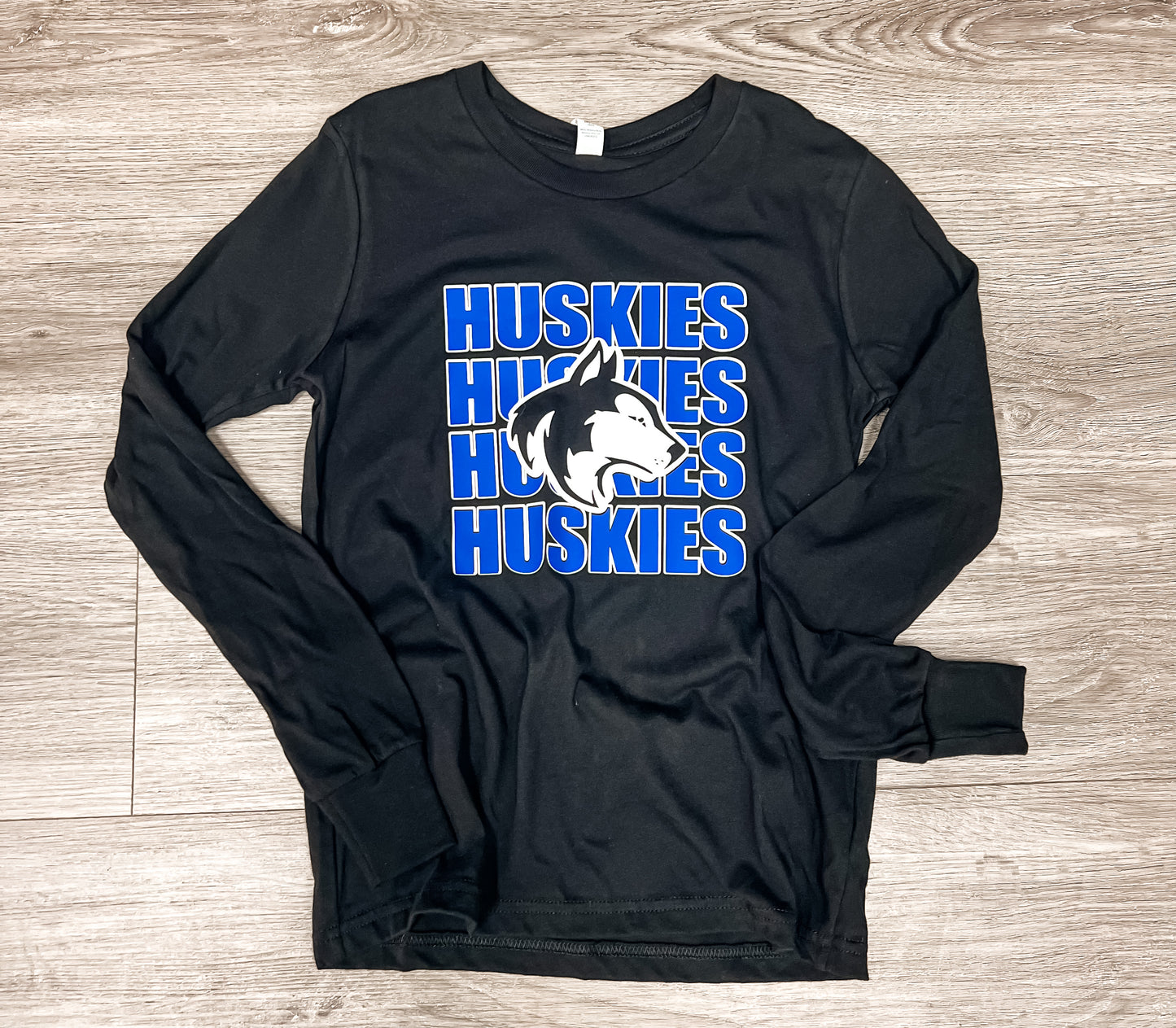 Kids Huskies Head Long sleeve - Black