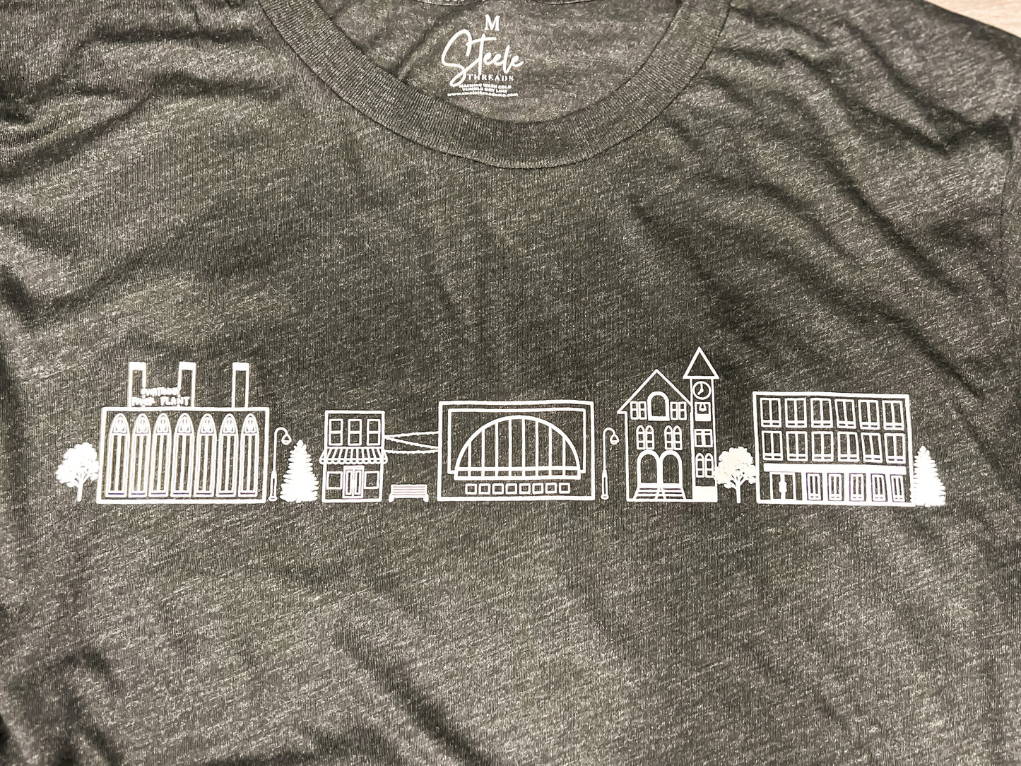 Owatonna Cityscape Tee- Charcoal