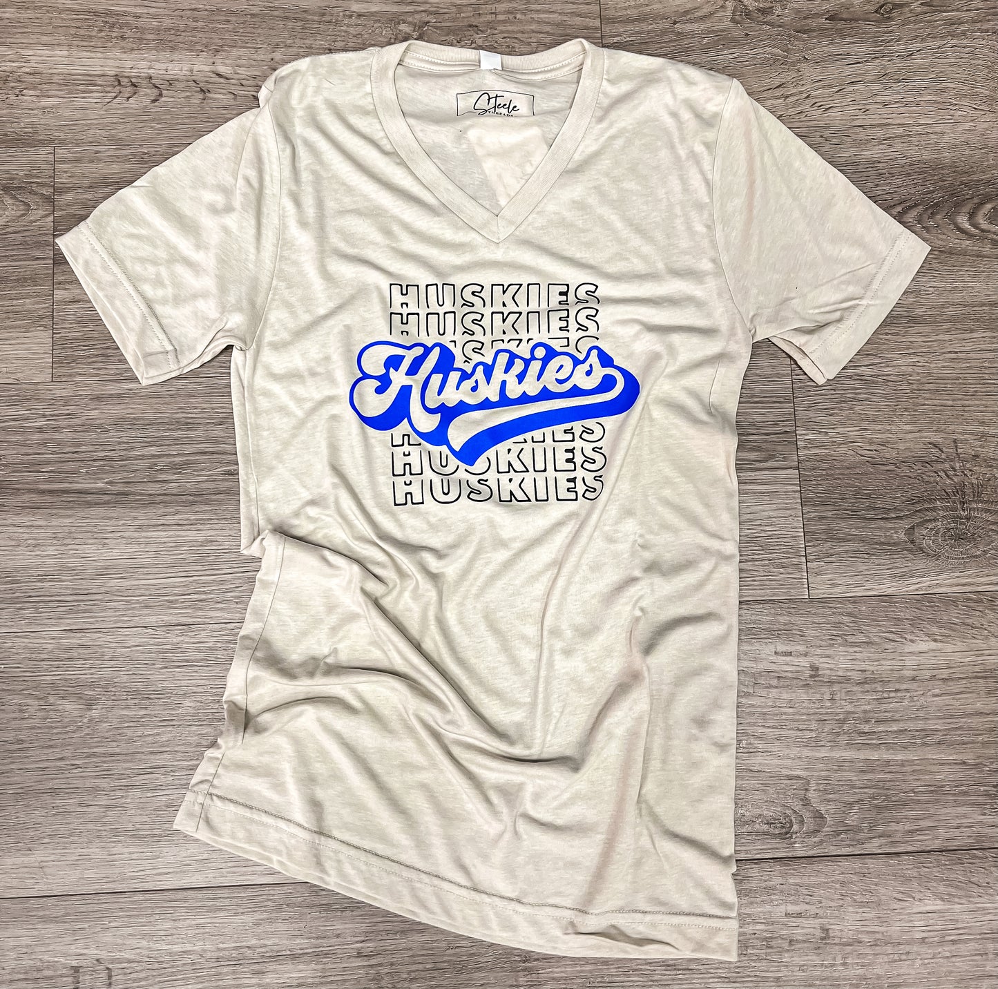 Vintage Huskies V neck Tee