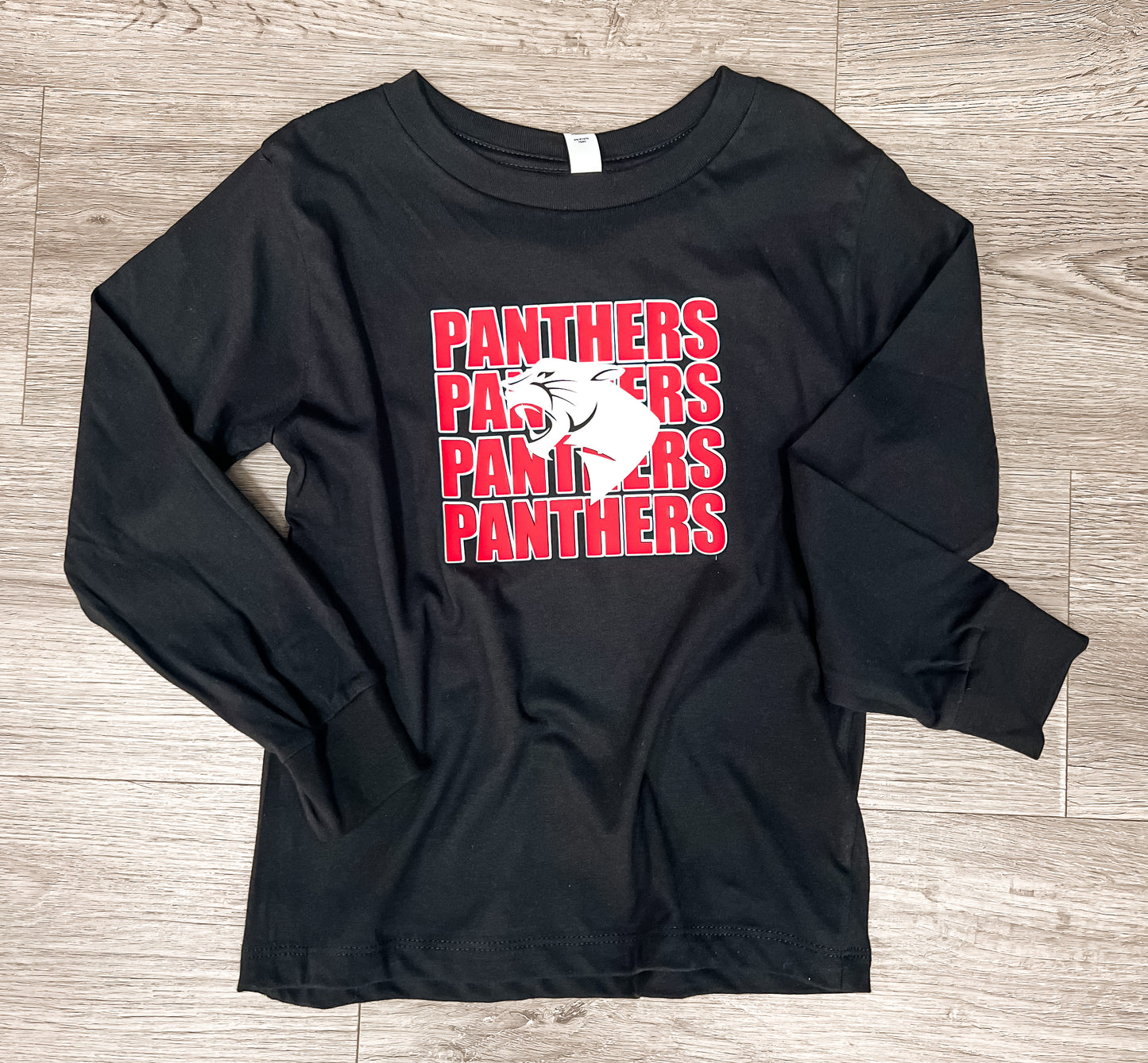 Kids Panthers Head Long sleeve - Black