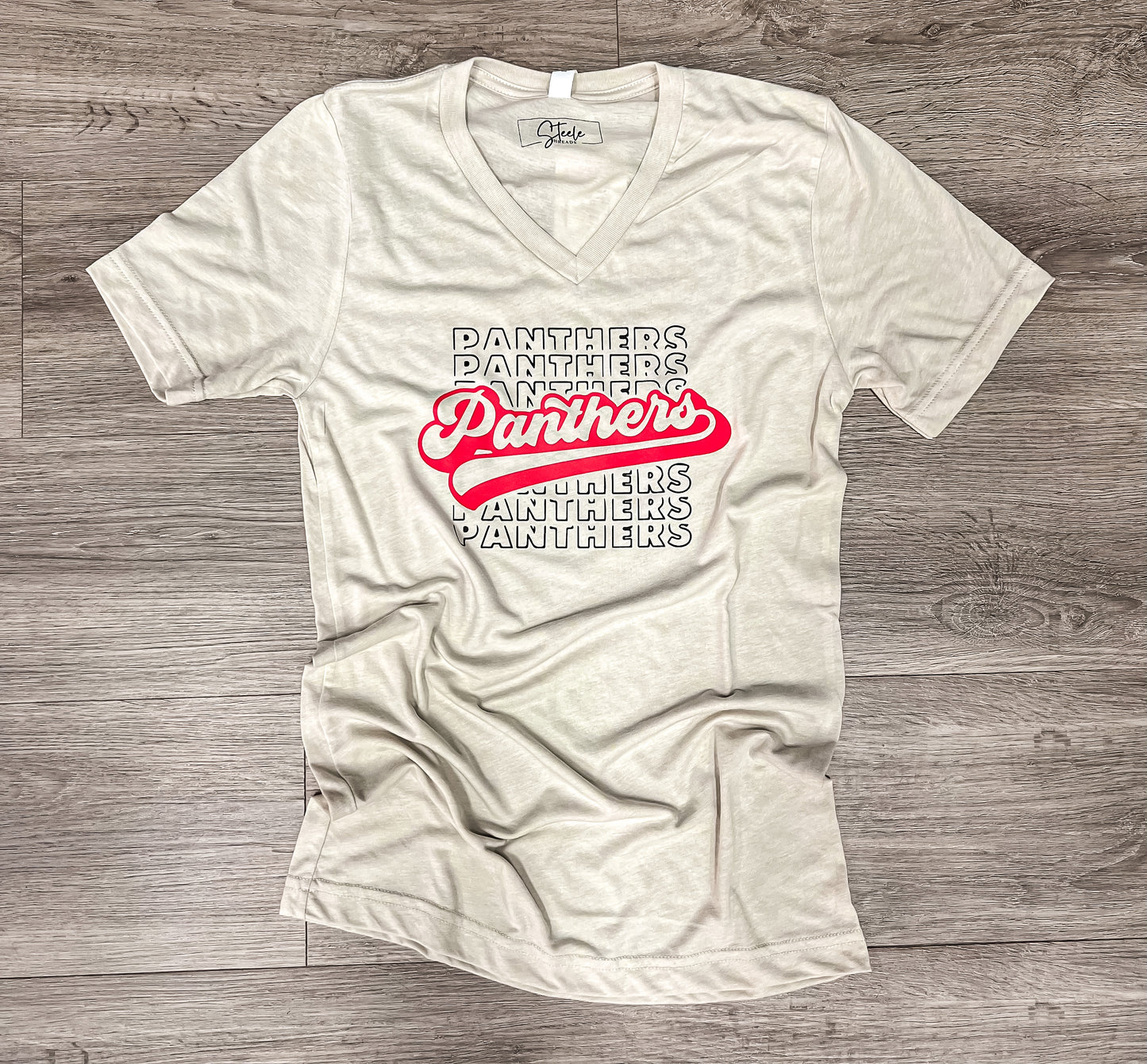 Vintage Panthers V neck Tee