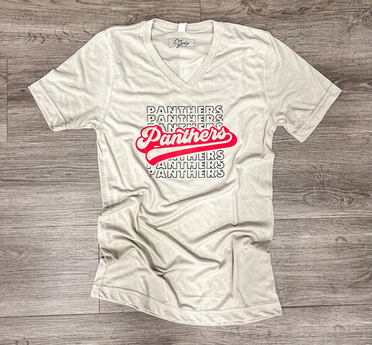 Vintage Panthers V neck Tee