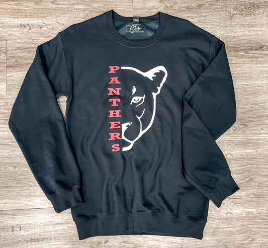 Panthers Half Head Crew- Black