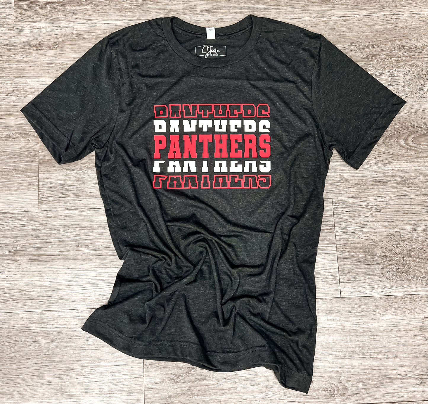 Panthers Tee- Heather Black