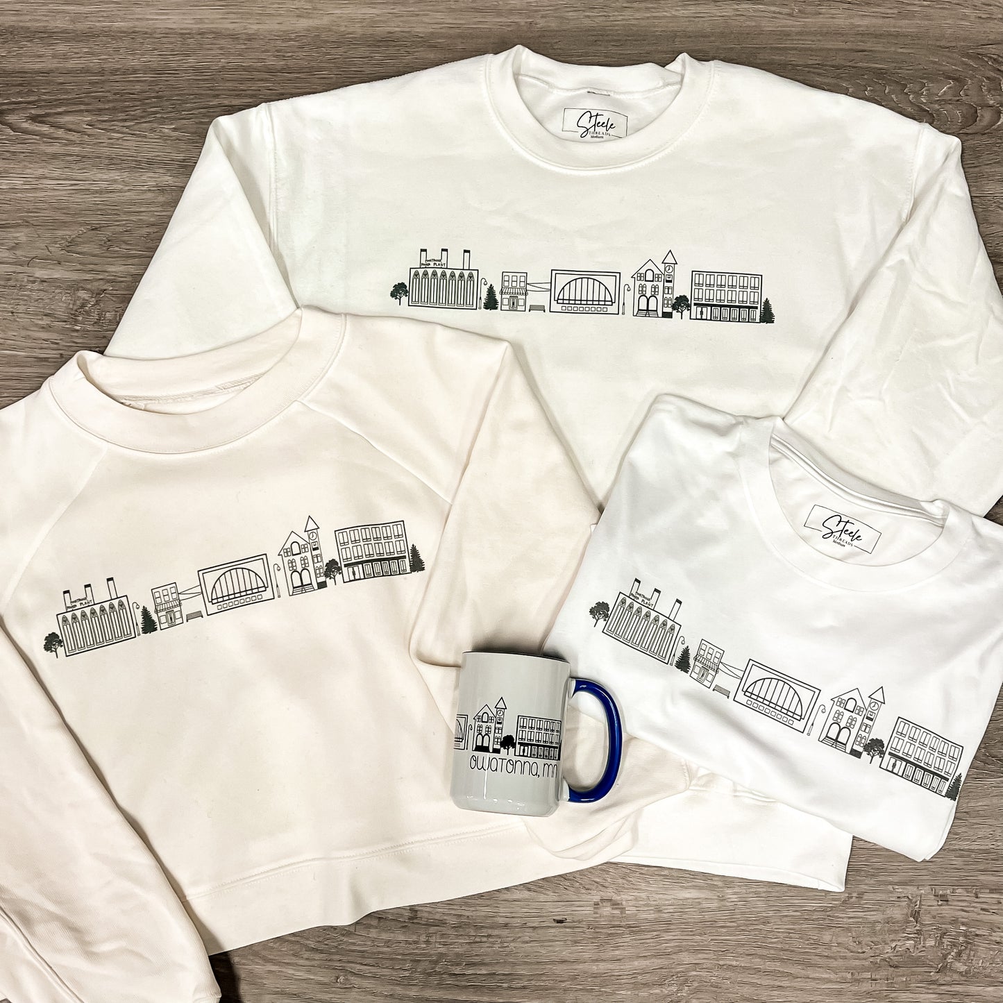 Owatonna Cityscape Pullover - White