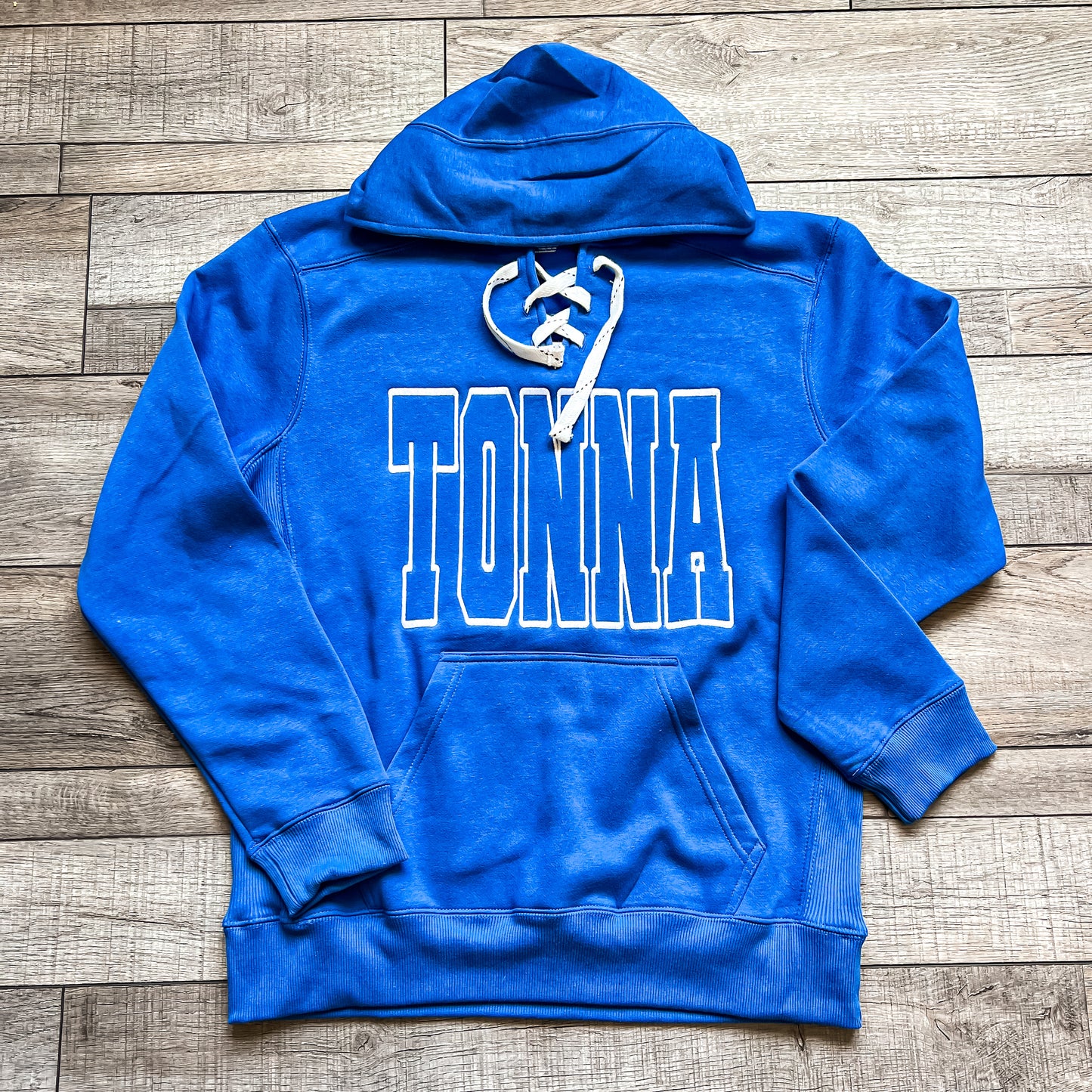 TONNA Embroidered Lace Up Hoodie- 2 colors