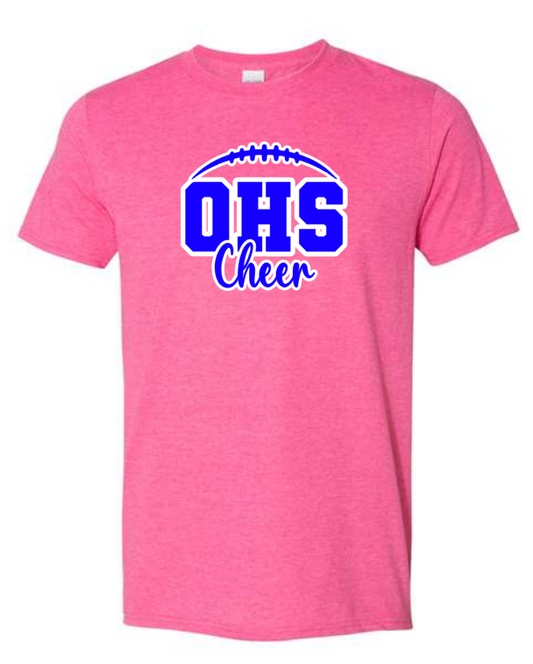 OHS Cheer Football Tee- Pink