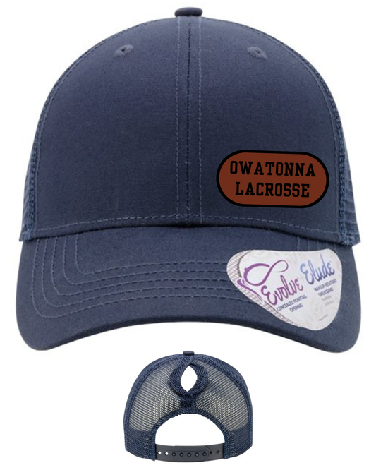 Owatonna Lacrosse Leather Patch Women's Trucker Hat