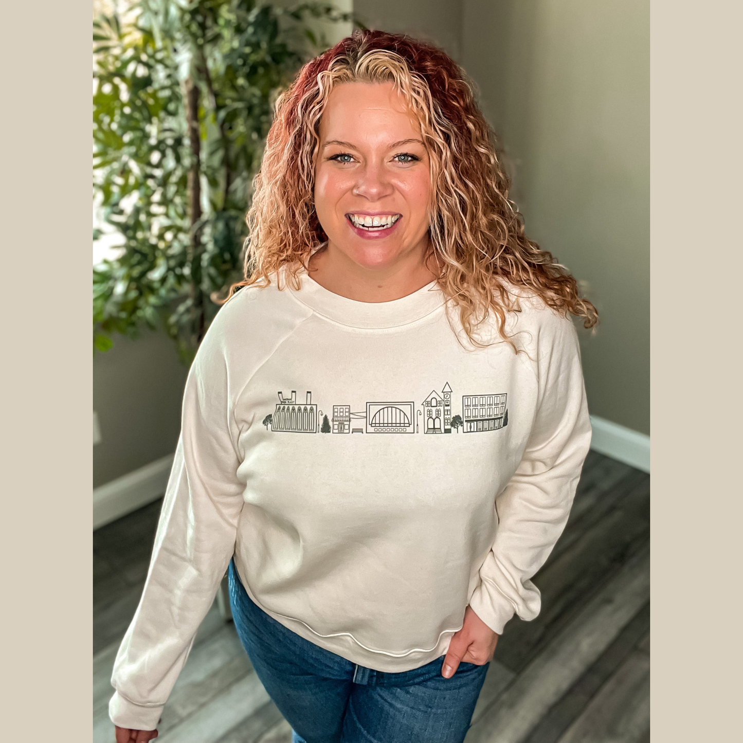 Owatonna Cityscape Midi Cropped Crew