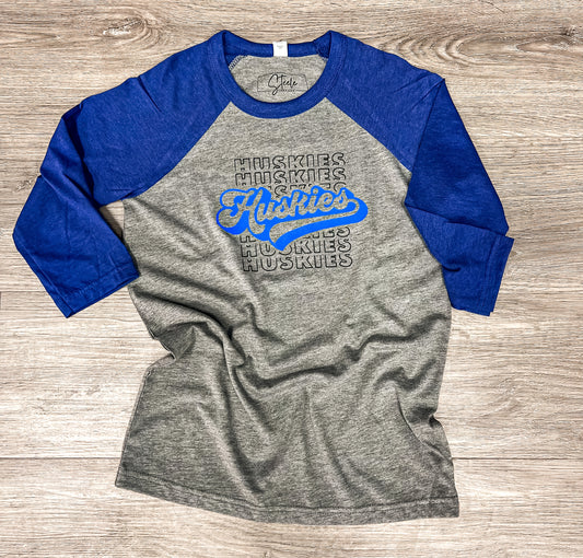 Kids Vintage Huskies Baseball Tee