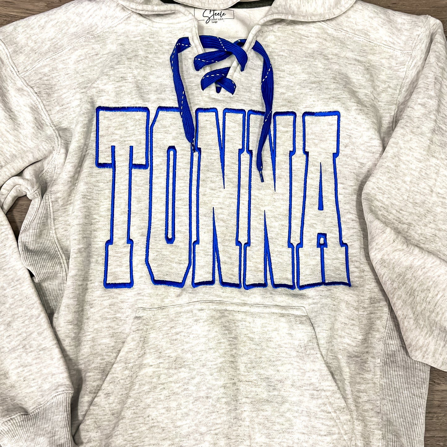 TONNA Embroidered Lace Up Hoodie