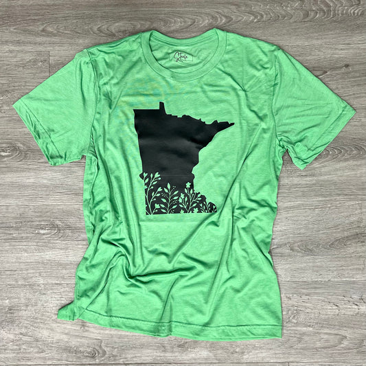 Floral Minnesota Tee- Green