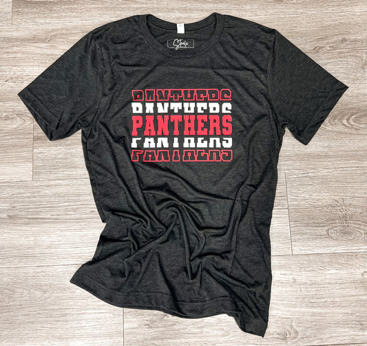 Panthers Tee- Heather Black