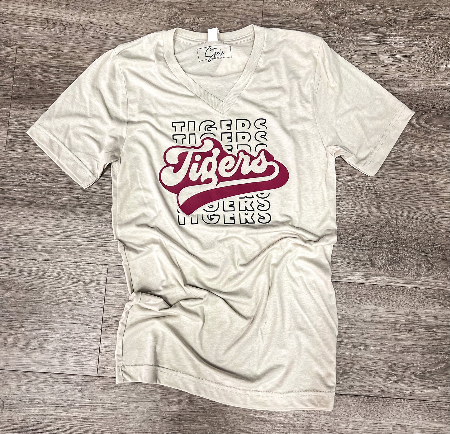 Vintage Tigers V neck Tee