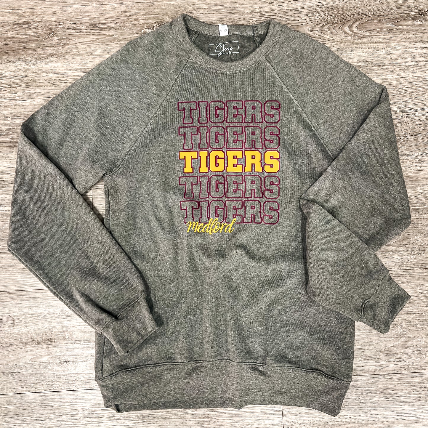 Tigers on Repeat Crew- Grey